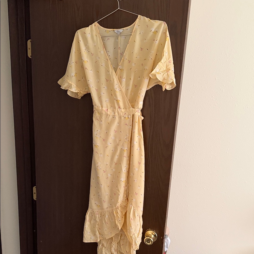 Rails Yellow Floral Wrap Dress